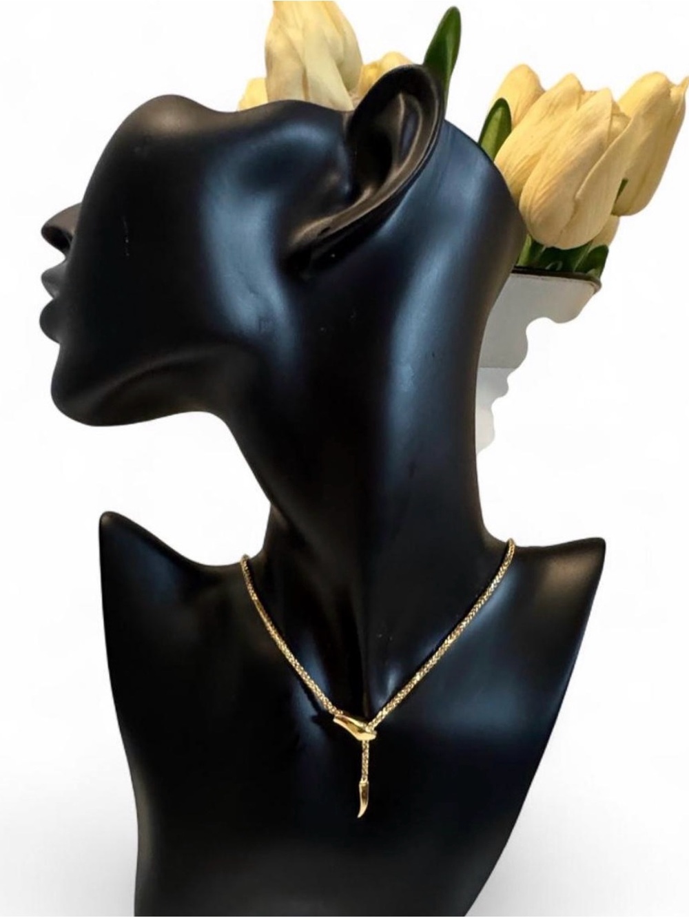 Serpentine 18 k yellow Gold necklace - Women Jewelry
